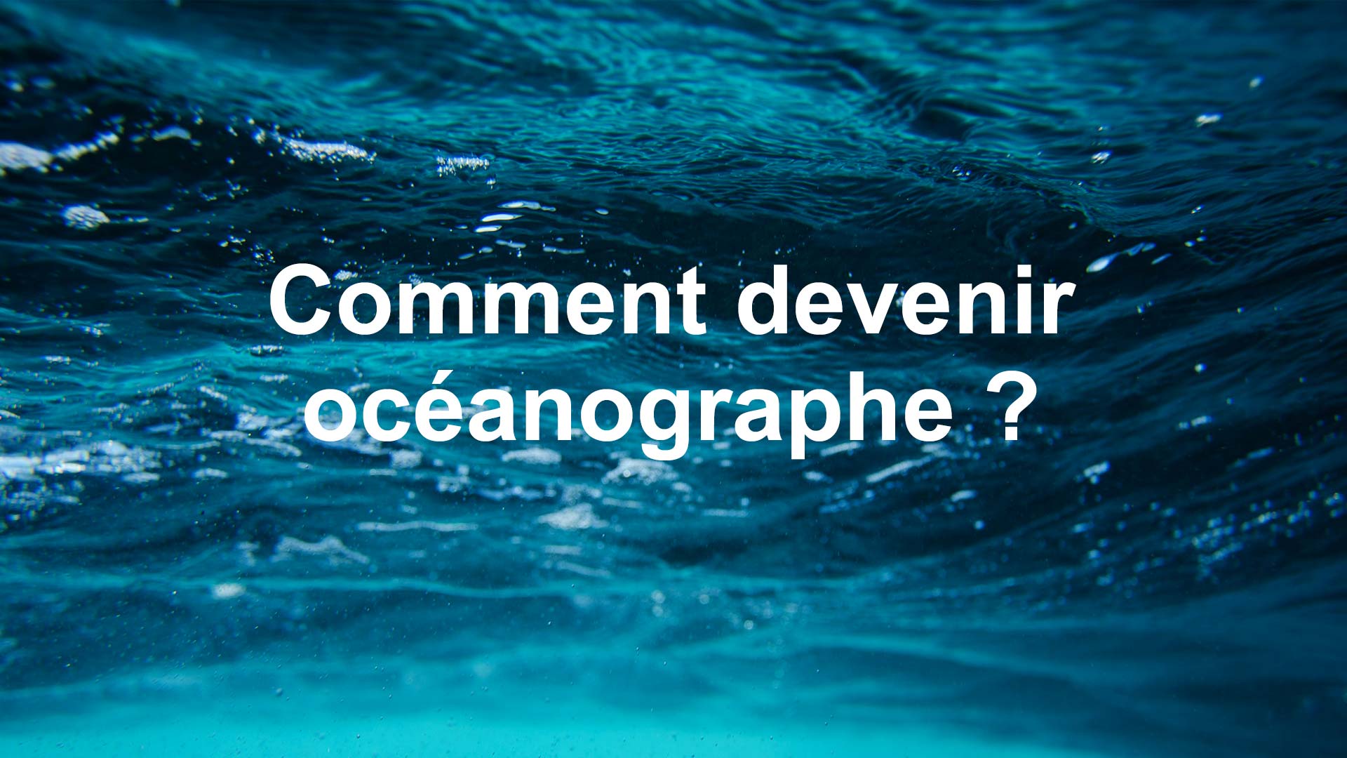 comment devenir oceanographe