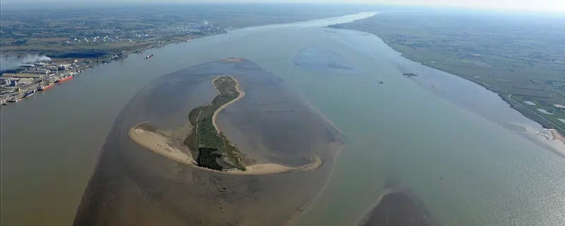 Vue aérienne de l’estuaire de la Loire